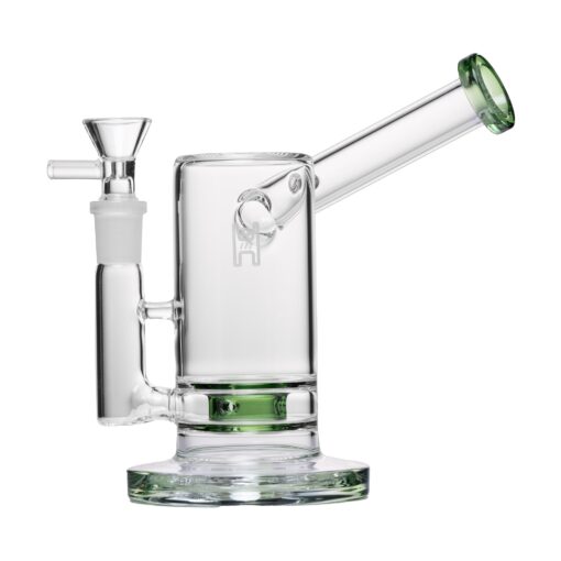 Human Grade 6" Sidecar Bubbler-Clear with Green Accent