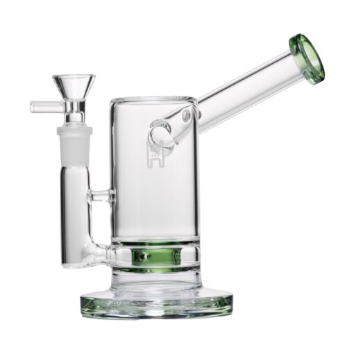 Human Grade 6" Sidecar Bubbler-Clear with Green Accent