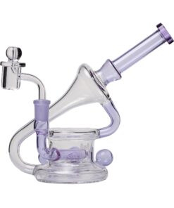 Human Grade 7.5" Recycler 45 (Triple Marble) Glass Rig Water Pipe Lavender