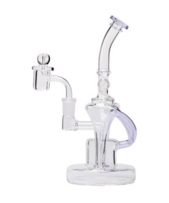 Human Grade Dualing Recycler Glass Rig Water Pipe lavender