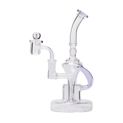 Human Grade Dualing Recycler Glass Rig Water Pipe lavender