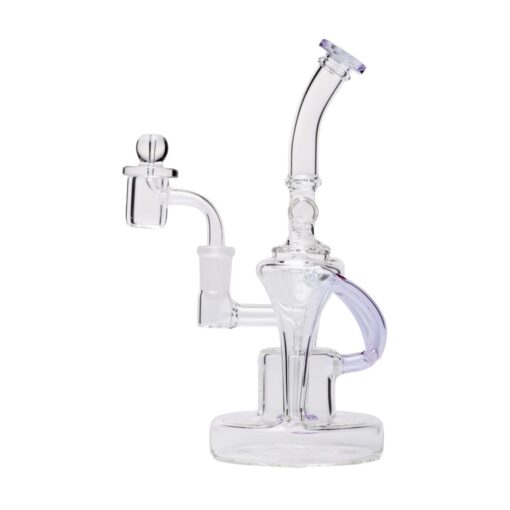 Human Grade Dualing Recycler Glass Rig Water Pipe lavender