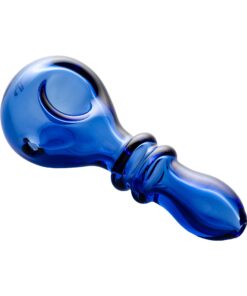 Human Grade Double Ring Spoon Pipe-Light Blue