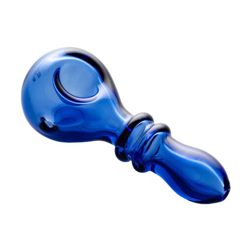 Human Grade Double Ring Spoon Pipe-Light Blue