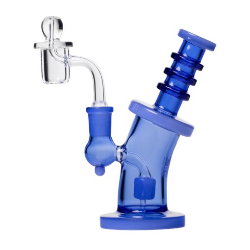 Human Grade 6.25" Bent Neck Dab Rig-Light Blue with Black Accent