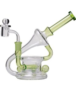 Human Grade 7.5" Recycler 45 (Triple Marble) Glass Rig Water Pipe MatrixGreen