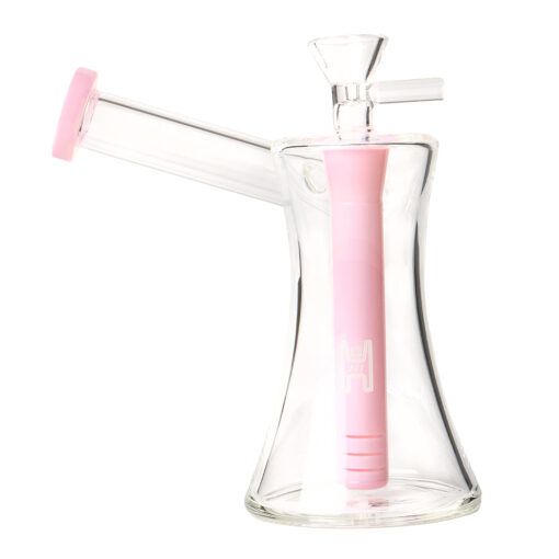 Human Grade 6" Hourglass Sidecar Bubbler-Pink