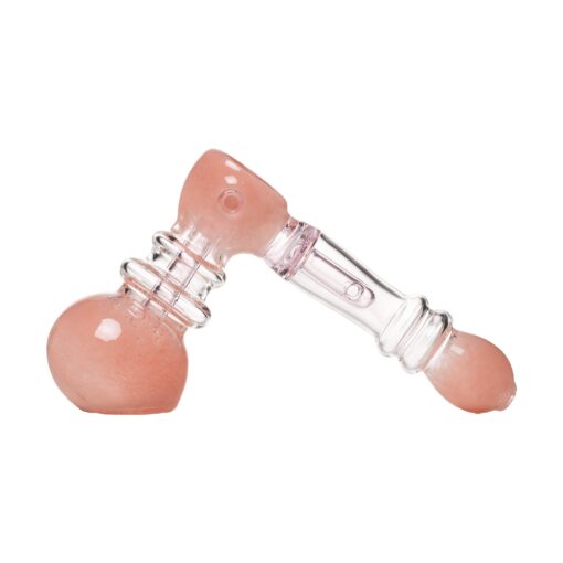 Human Grade Frit Hammer Bubbler-Pink with Pink Tube