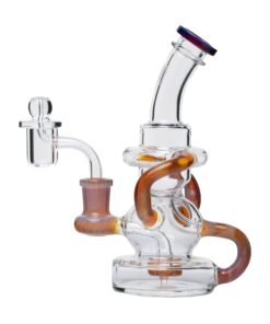 Human Grade Stubby Klein Glass Recycler Rig Water Pipe-Purple