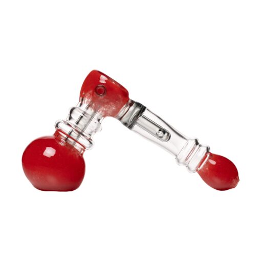 Human Grade Frit Hammer Bubbler-Red with Smoke Tube