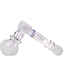 Human Grade Frit Hammer Bubbler-White with Lavender Tube