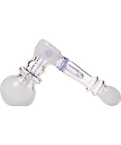 Human Grade Frit Hammer Bubbler-White with Lavender Tube