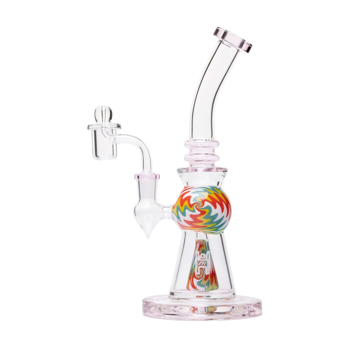 Human Grade 10" Mini Gumball Rig Glass Water Pipe Pink