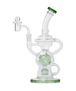 Human Grade 10" Swiss Rig Glass Recycler Water Pipe Green