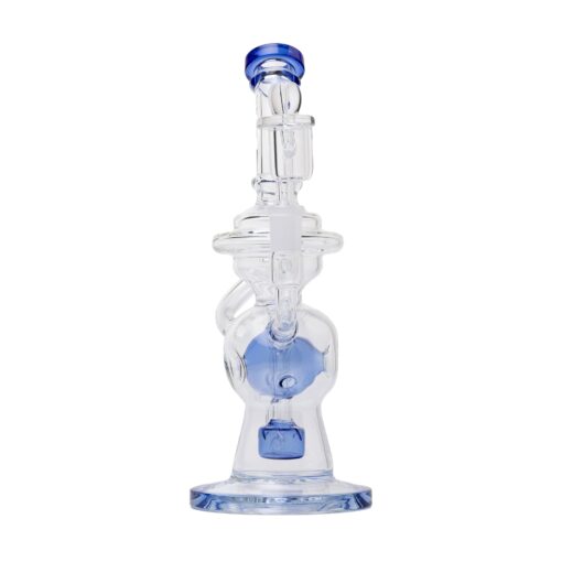 Human Grade 10" Swiss Rig Glass Recycler Water Pipe - Image 4