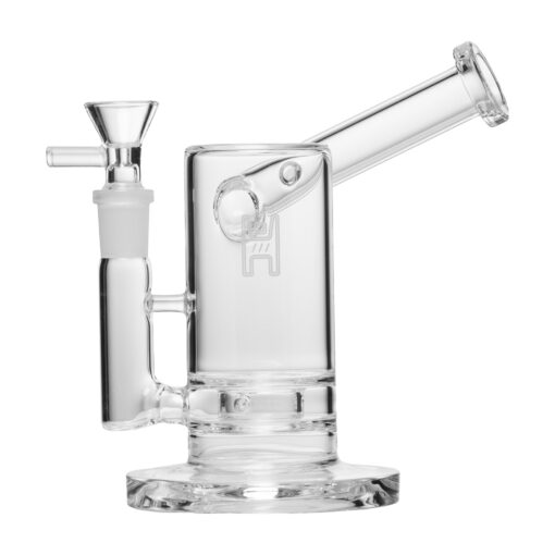 Human Grade 6" Sidecar Bubbler Clear with Green Accent