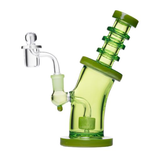 Human Grade 8" Bent Neck Dab Rig Light Blue with Black Accent