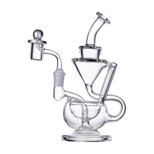 Human Grade 8" Recycler 1A Clear with Pink Accent