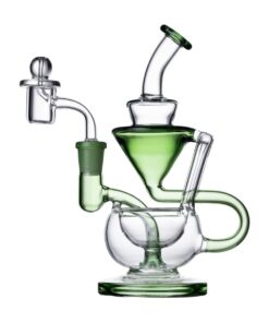 Human Grade 8" Recycler 1A Clear with green accent