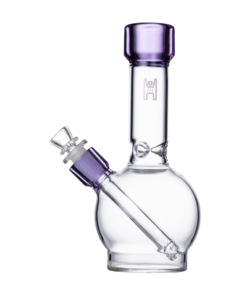 Human Grade 9" Ball Water Pipe Clear with lavender