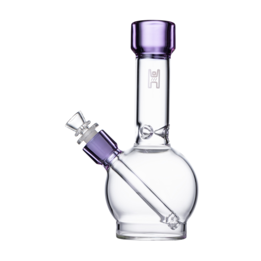 Human Grade 9" Ball Water Pipe Clear with lavender