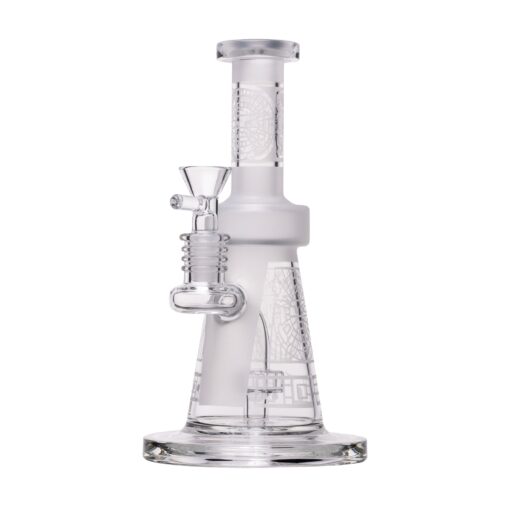 Human Grade Aztec (Sandblasted) Glass Water Pipe - Image 2
