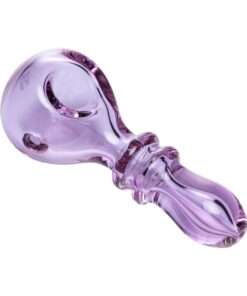 Human Grade Double Ring Spoon Pipe Matrix Green Lavender