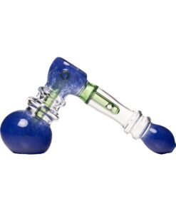 Human Grade Frit Hammer Bubbler Light Blue with Amber Tube