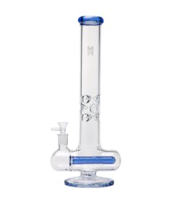 Human Grade Inline Tube Triple Ice Catch Glass Water Pipe Light Blue