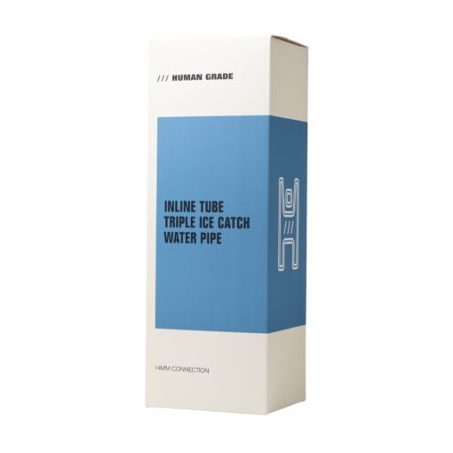 Human Grade Inline Tube Triple Ice Catch Glass Water Pipe - Image 4