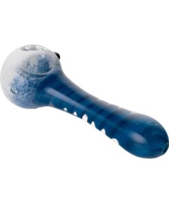 Human Grade IO Twist Spoon Pipe White Frit with Black