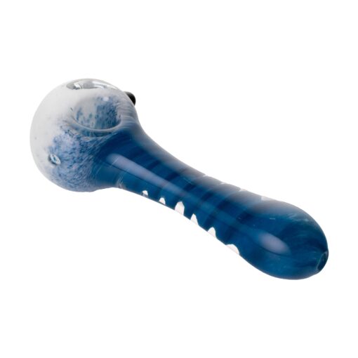 Human Grade IO Twist Spoon Pipe White Frit with Black