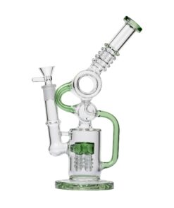 Human Grade Raygun Glass Water Pipe Percolator Green