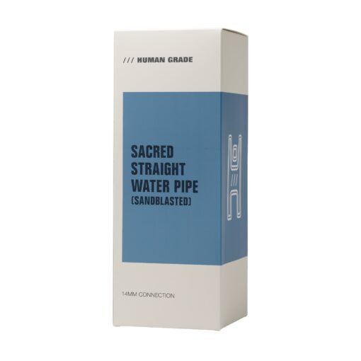 Human Grade Sacred Straight Sandblasted Glass Water Pipe - Image 6