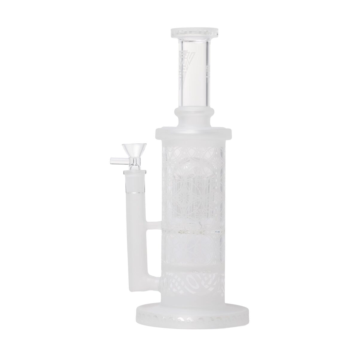 Human Grade Sacred Straight Sandblasted Glass Water Pipe Clear