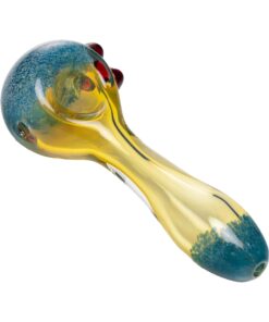 Human Grade Spoon Pipe Model B Blue Silver Fume