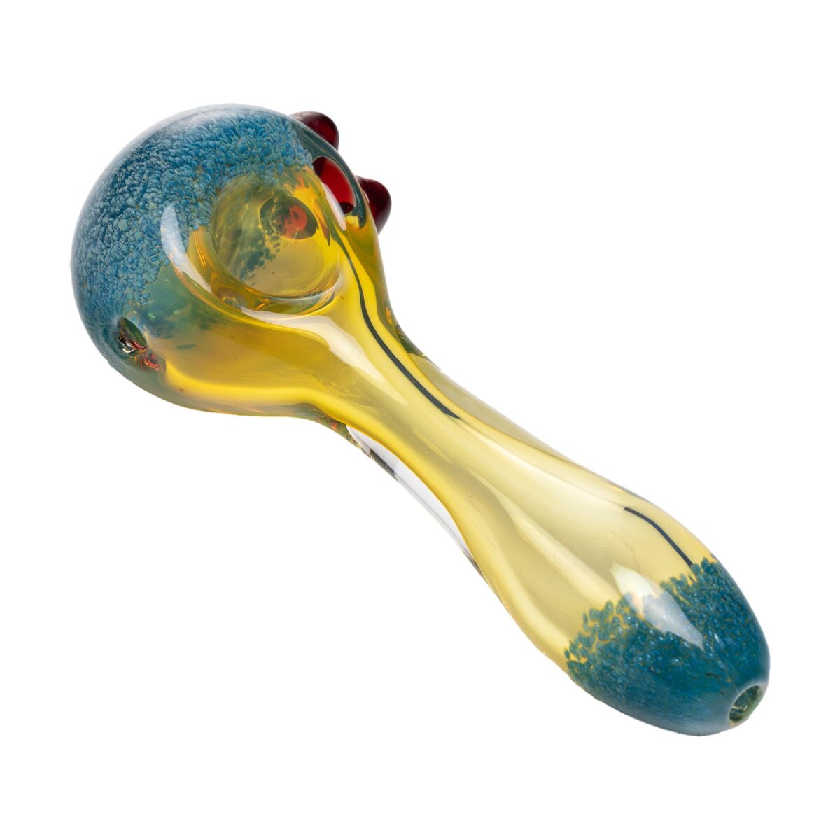 Human Grade Spoon Pipe Model B Blue Silver Fume
