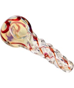 Human Grade Twist Glass Spoon Pipe Model B Clear Blue