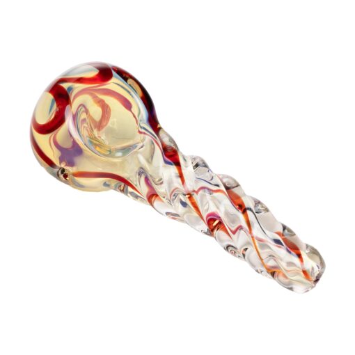 Human Grade Twist Glass Spoon Pipe Model B Clear Blue