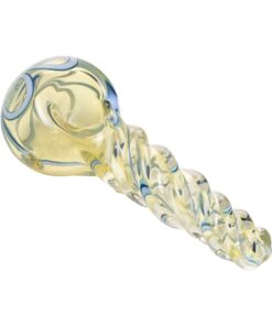 Human Grade Twist Glass Spoon Pipe Model B Clear Red