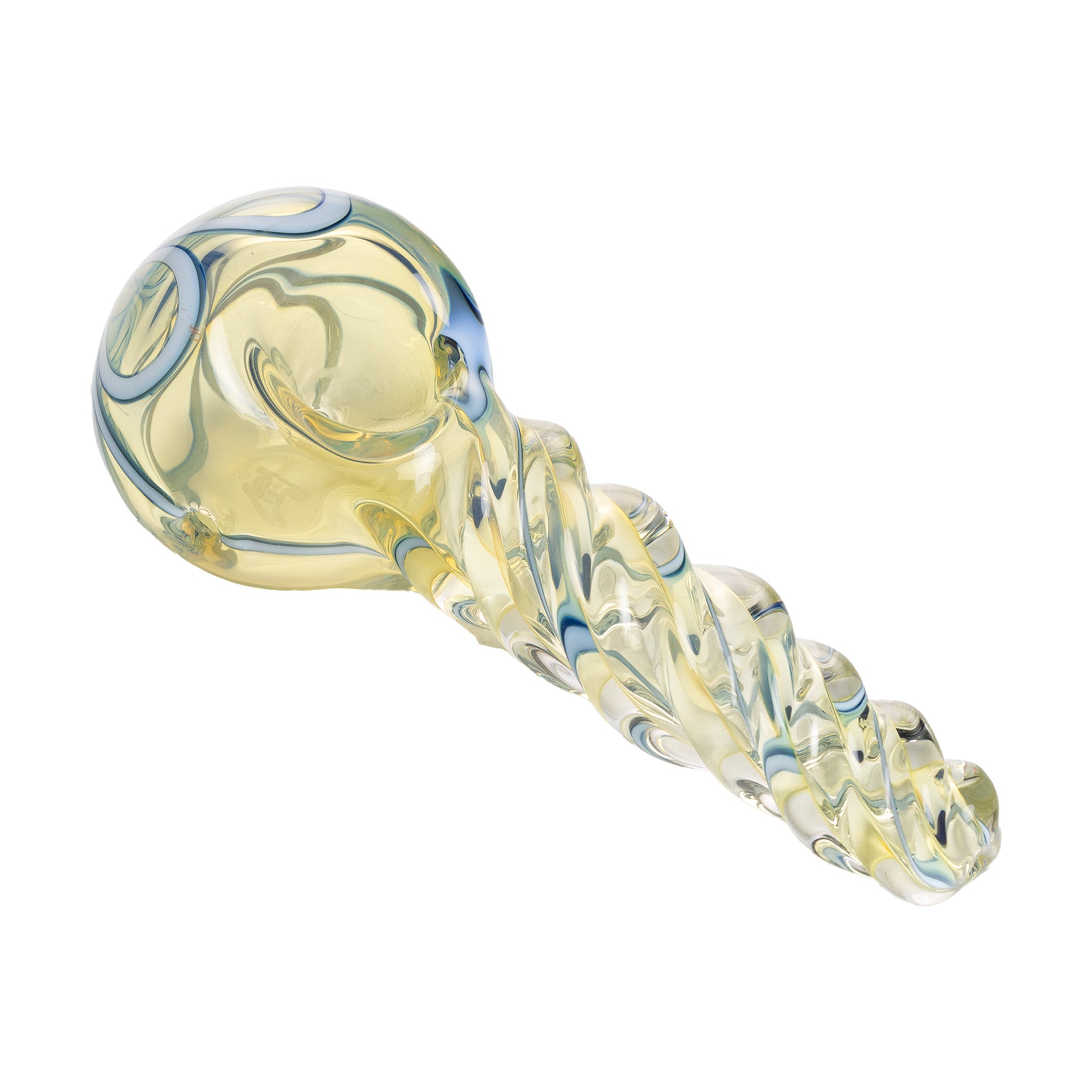 Human Grade Twist Glass Spoon Pipe Model B Clear Red