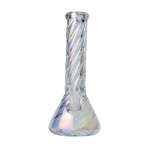 Human Grade Twisted Iridescent Beaker Water Pipe - Image 2