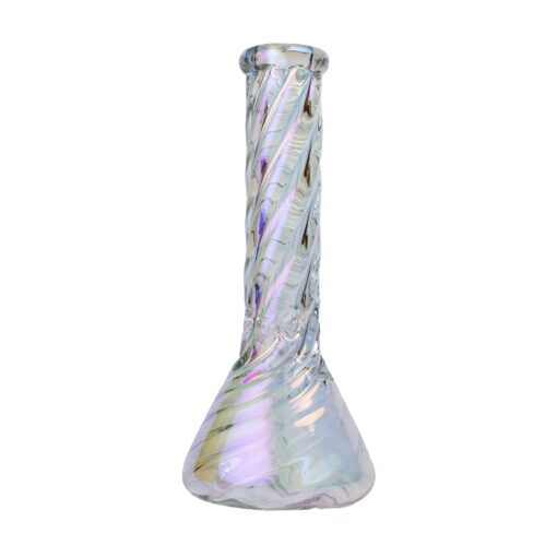 Human Grade Twisted Iridescent Beaker Water Pipe - Image 5