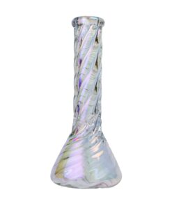 Human Grade Twisted Iridescent Beaker Water Pipe - Image 5