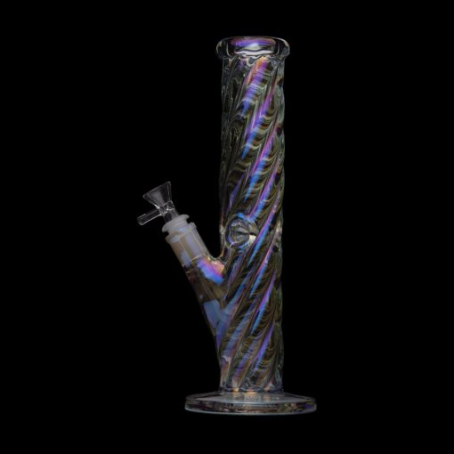 Human Grade Twisted Iridescent Tube Glass Water Pipe - Image 2