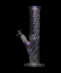 Human Grade Twisted Iridescent Tube Glass Water Pipe - Image 2