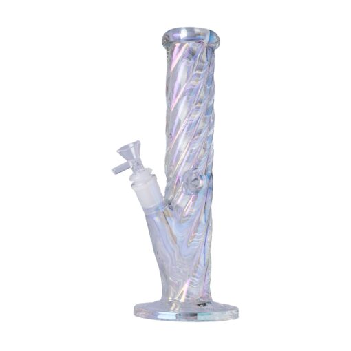 Human Grade Twisted Iridescent Tube Glass Water Pipe - Image 3
