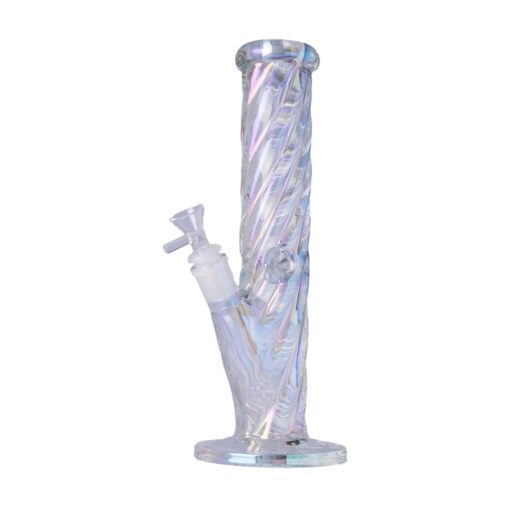 Human Grade Twisted Iridescent Tube Glass Water Pipe - Image 3