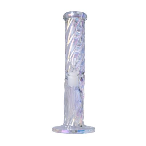 Human Grade Twisted Iridescent Tube Glass Water Pipe - Image 5