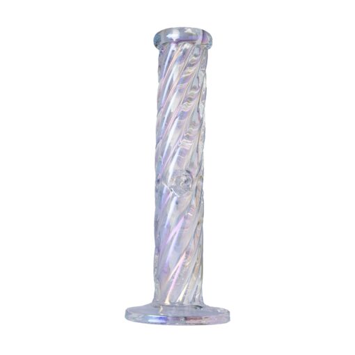 Human Grade Twisted Iridescent Tube Glass Water Pipe - Image 6
